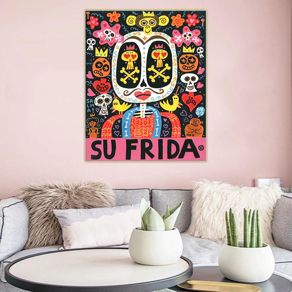 

Citon Jorge Gutierrez《Su Frida》Canvas Art Oil Painting Famous Artwork Poster Picture Wall Decor Home Living room Decoration