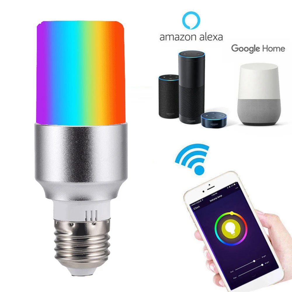 Умная лампа с Wi Fi умный дом E14 /E27 регулировкой яркости поддержка Alexa Google IFTTT