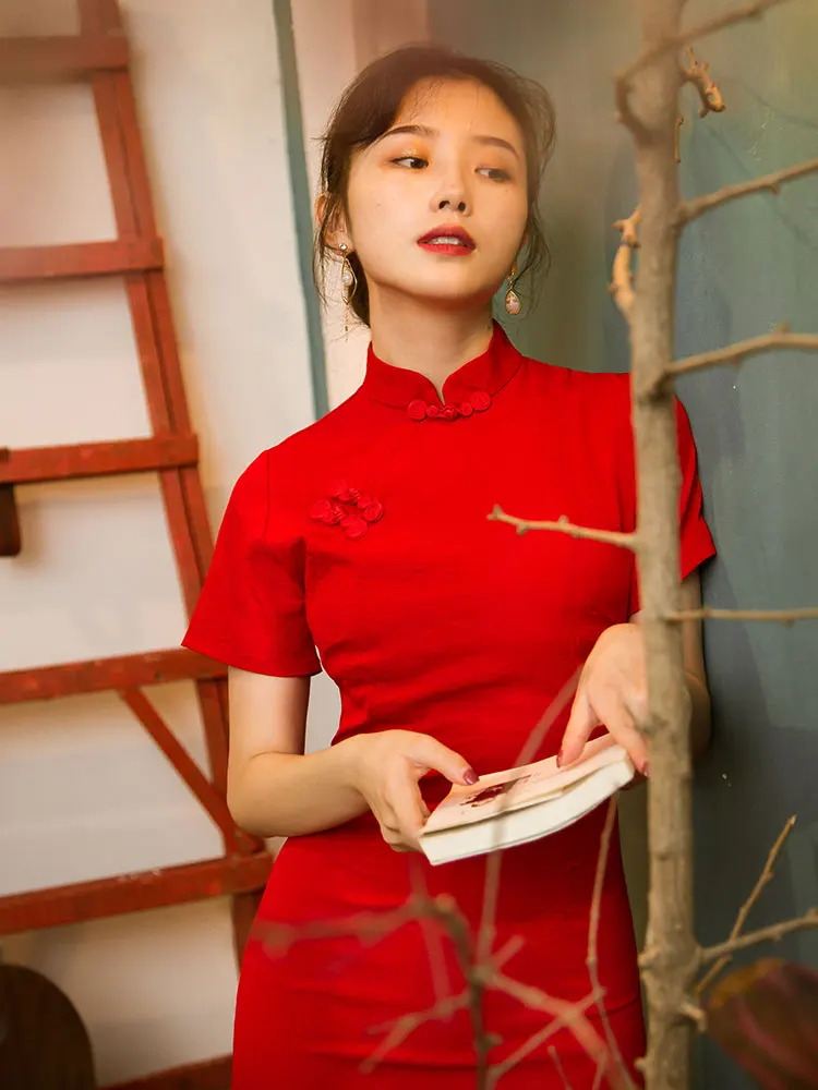 Традиционное китайское платье Ципао облегающее элегантное винтажное