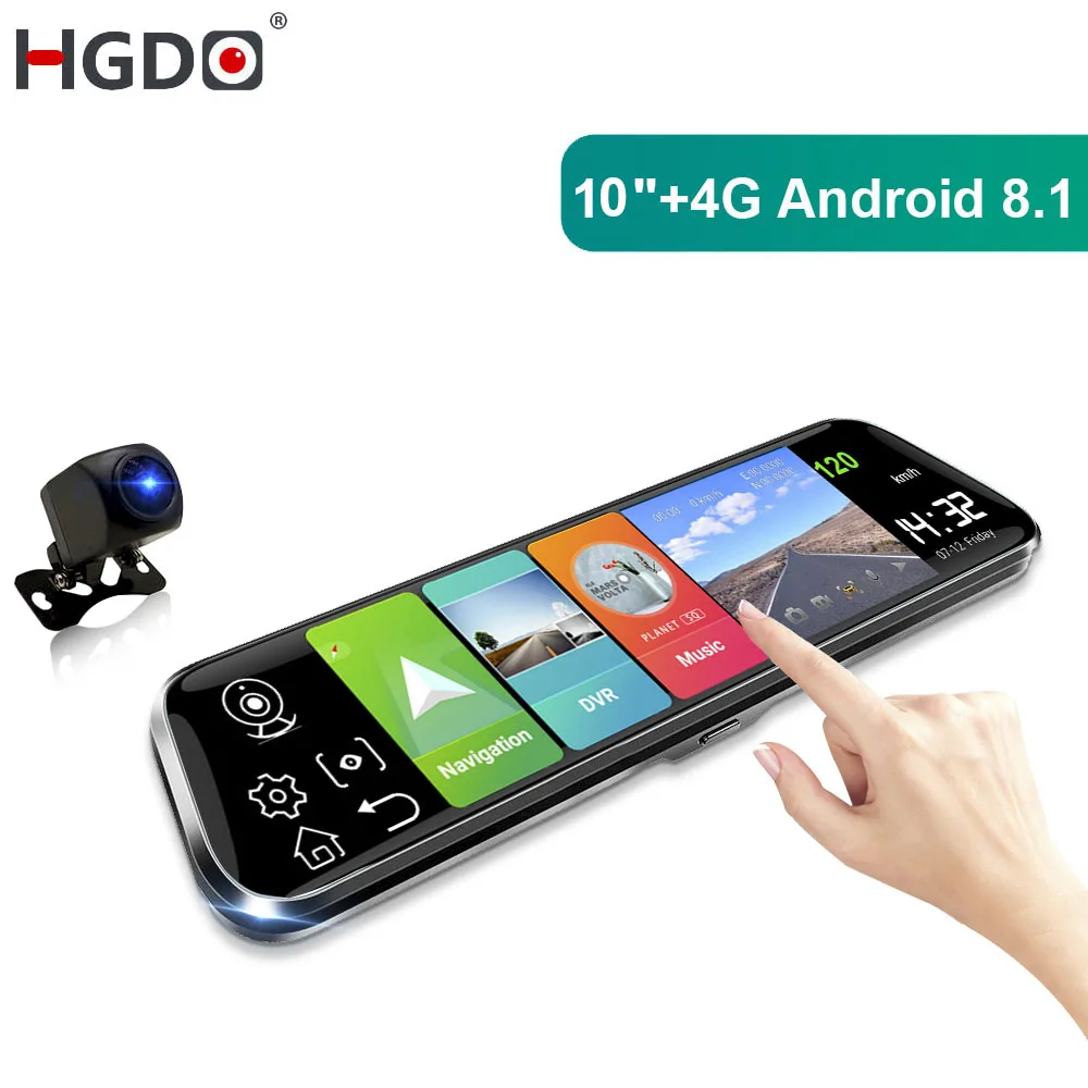 Зеркало видеорегистратор HGDO 10 дюймов Android 8 1 4g ADAS GPS Full HD 1080P|Видеорегистраторы| |