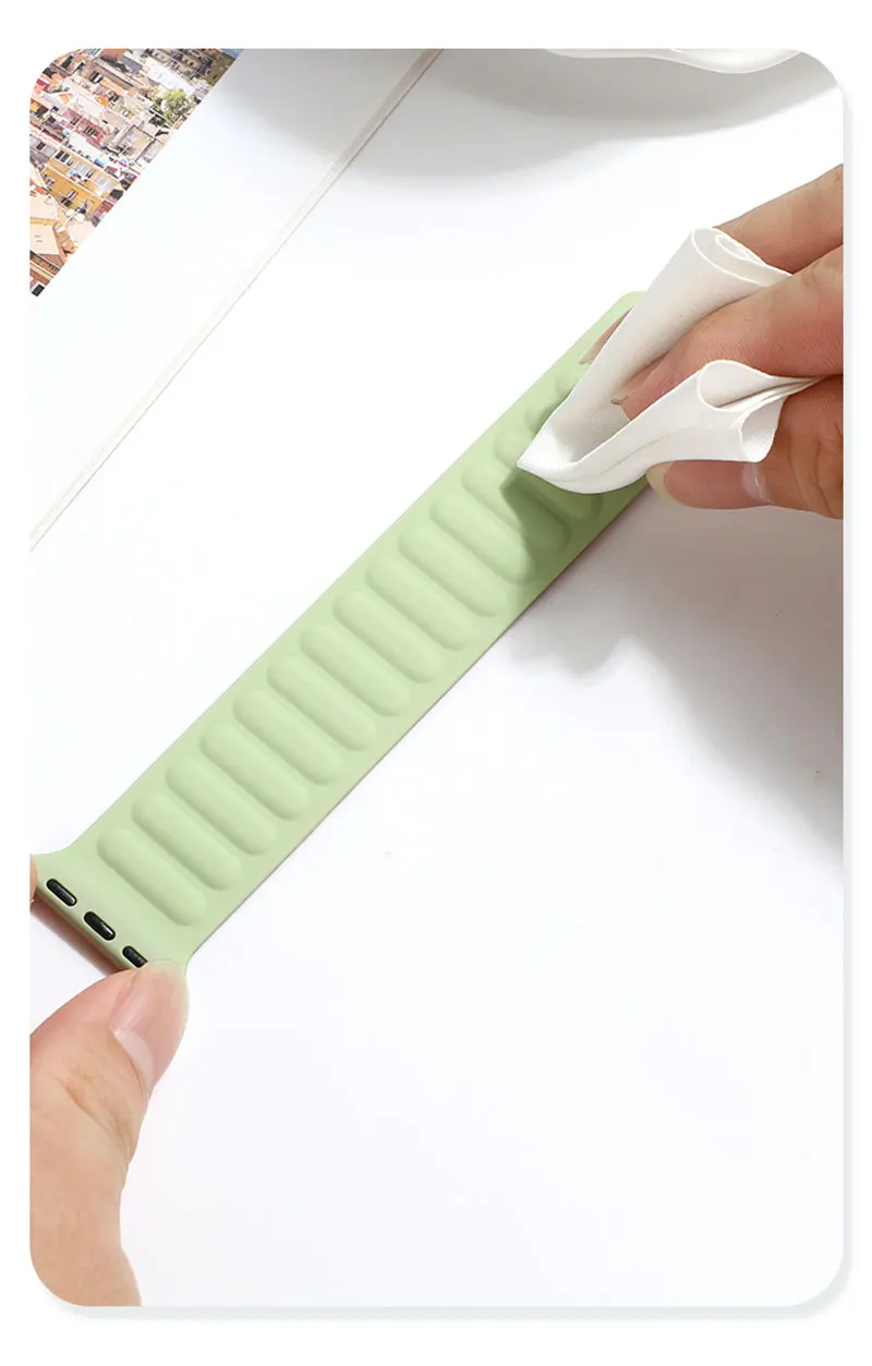 

Silicone/Leather Link for Apple Watch Band 40mm 44mm 42mm 38mm 42 Mm 1:1 Magnetic Loop Bracelet IWatch Series SE 6 5 4 3 Strap