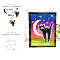 boo black cat cutting dies and stamps for scrapbooking album paper cards decorative crafts embossing folder card album stamp
