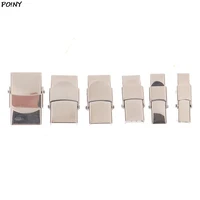 10pcslot stainless steel clasp crimp jaw hook watch band clasp for leather silicone bracelet jewelry making connect lace buckle