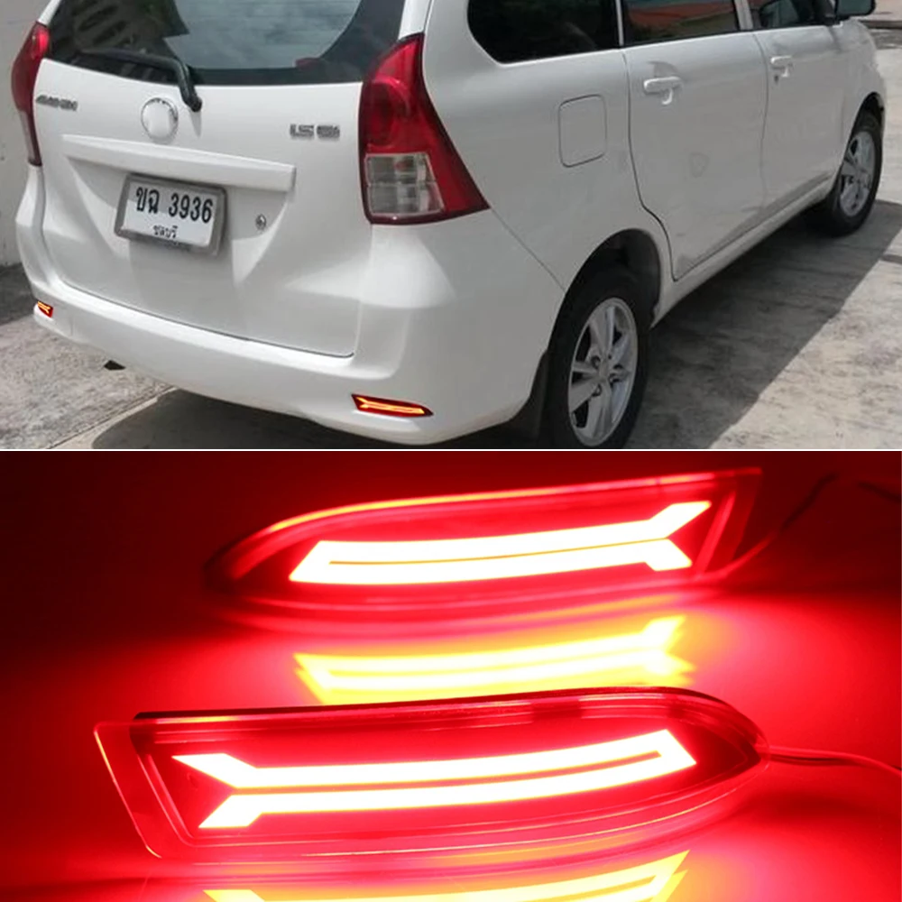 2 шт. заднего бампера Отражатели для Toyota Avanza 2015 2016 2017 светодиодный задний