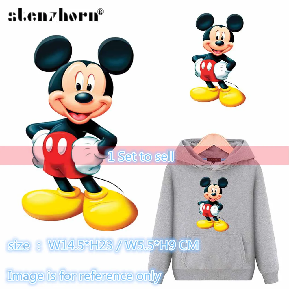 Set-01 Микки Минни мультфильм наклейки DIY теплопередачи термо клейкие Пластыри для одежды гладить на переводе для одежды - Цвет: Set-01