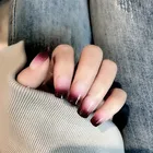 24 шт новые красные винные градиентные цветные длинные накладные ногти модные популярные накладные ногти для девушек и девушек с клеевыми наклейками