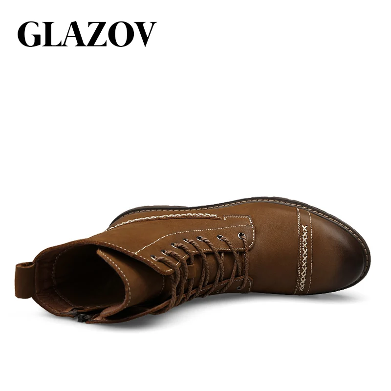 Брендовые мужские водонепроницаемые ботинки из натуральной кожи Мужская