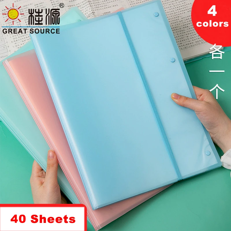 A3 Display Book Drawing Presentation Book 40 Transparent Pockets Fancy Candy Color W310*L490mm (12.205
