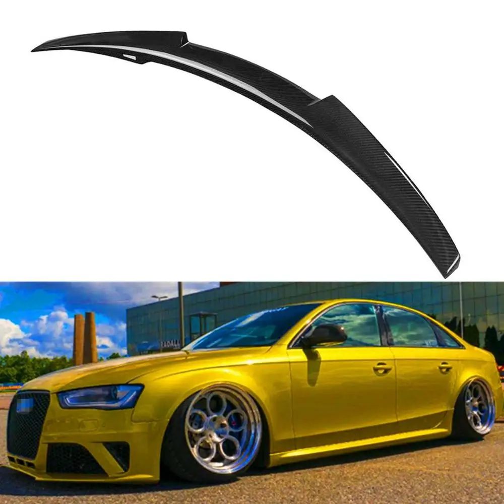 

M4 Style Real Carbon Fiber Car Rear Trunk Boot Lip Spoiler Wing Lip Bi