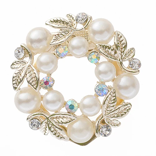 

Bluelans Elegant Faux Pearl Rhinestone Scarf Ring Silk Scarf Buckle Clip Fashion Jewelry
