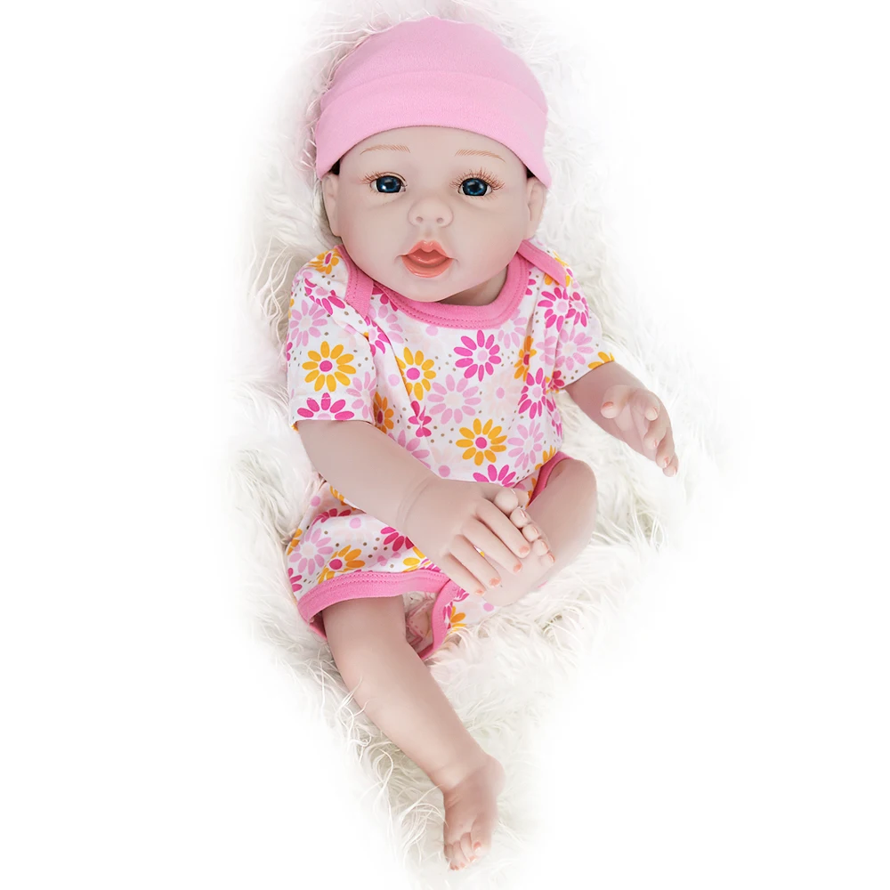 UCanaan/48 см Reborn Baby Doll Мягкие силиконовые детские куклы с голубыми глазами игрушки