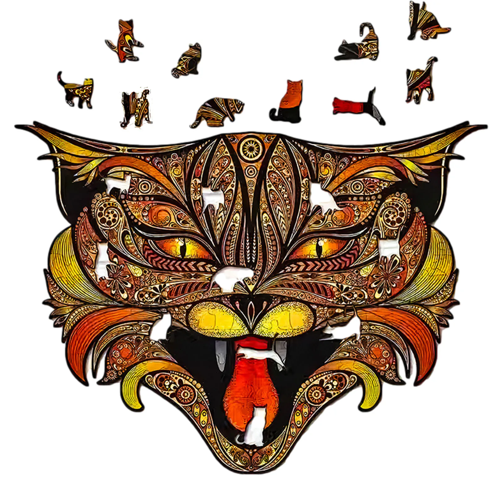 Красочный пазл строительные блоки асимметричная форма животные Бабочка кот