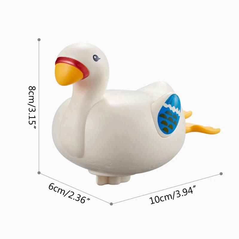 

Cute Little Swan Animal Clockwork Wind Up Baby Bathroom Swimming Pool Shower Bath Toy for Kids Children