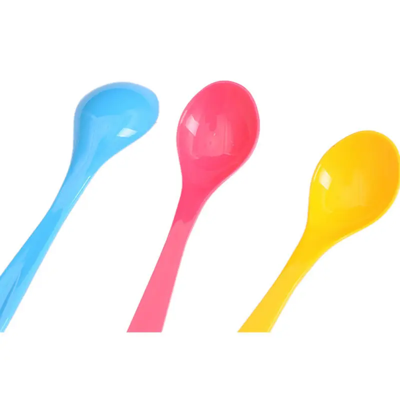 

12 Pcs/Set Safe Plastic Baby Training Eating Spoon Set Food For Kids Hot Sale Baby Toddler Feeding Spoons