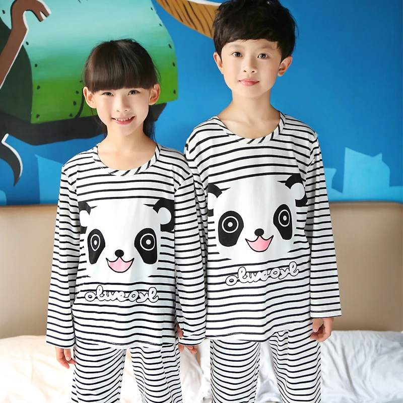 Новинка Пижамный комплект Осенние детские пижамы Одежда для сна с длинными