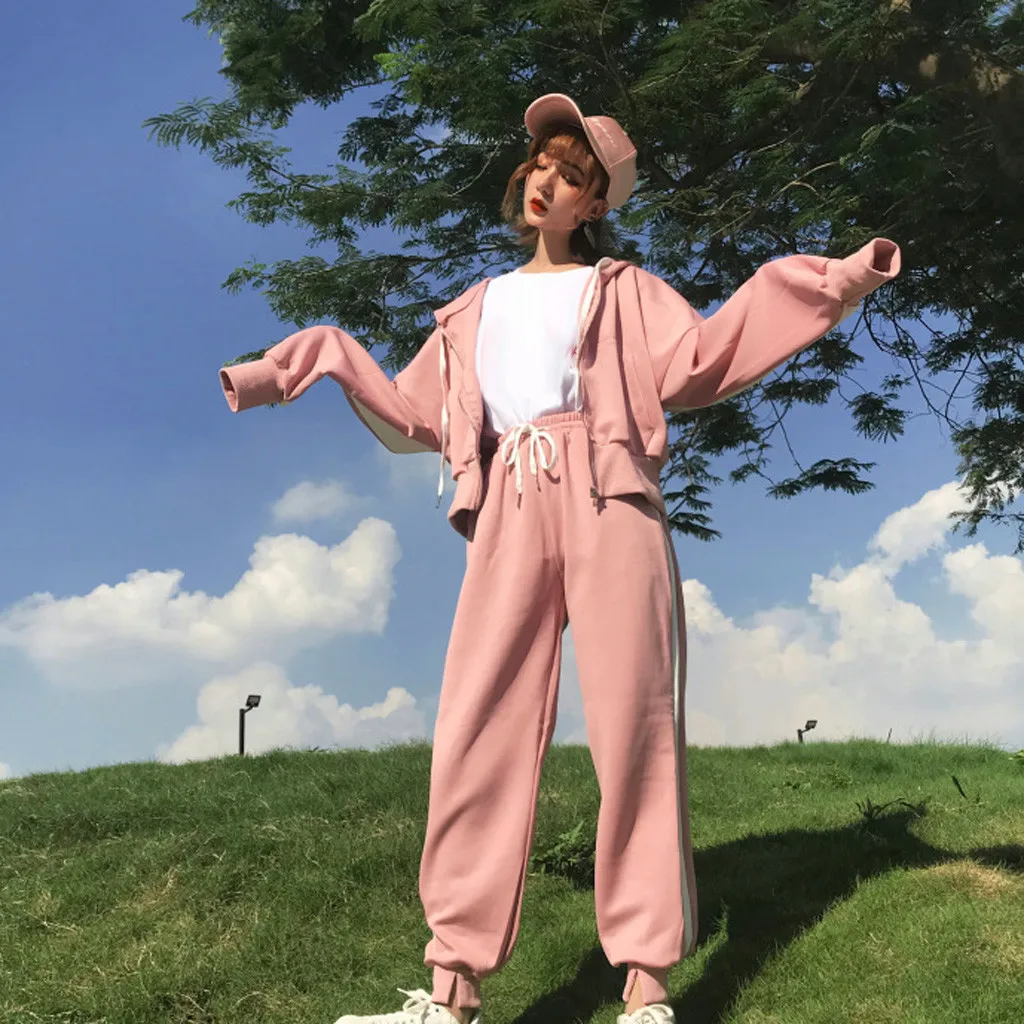 Женский спортивный костюм комплект из 2 предметов ветровка двух кофта с