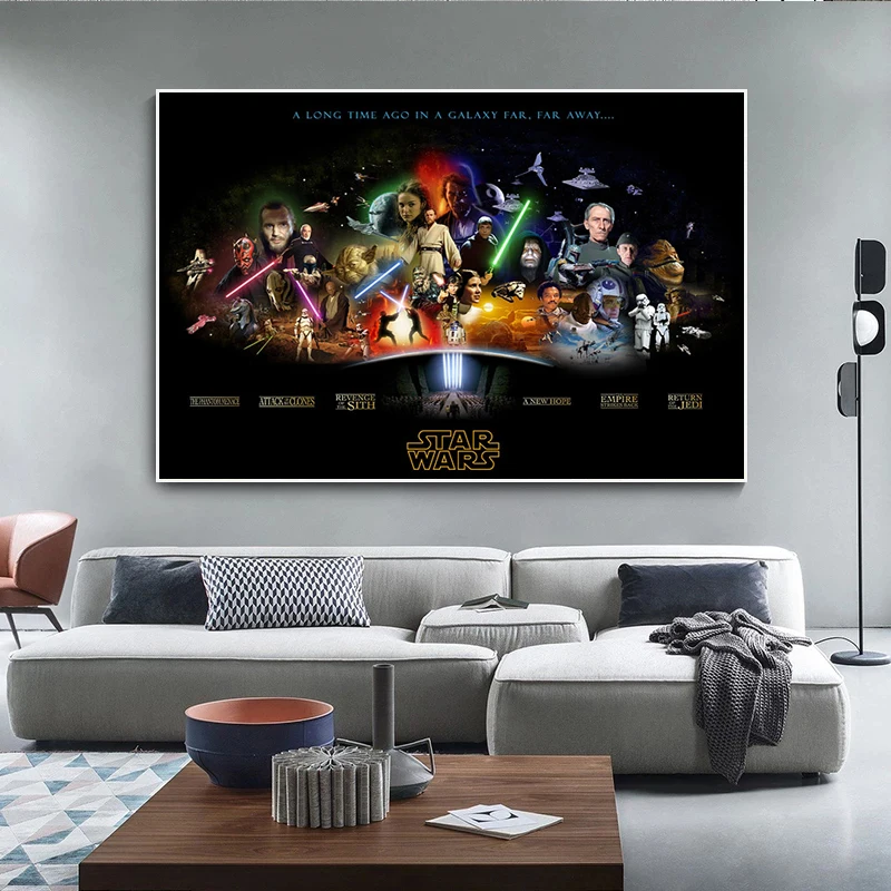 С героями комиксов Марвел &quotЗвездные войны&quot фильм рисунок на холсте с принтом