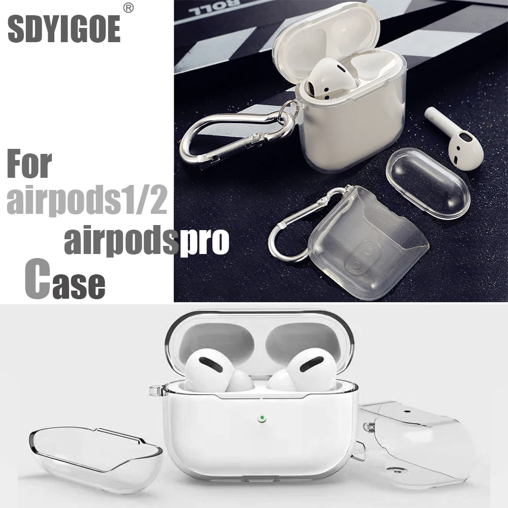Чехол для airpods pro прозрачный простой и чехол из ТПУ apple аксессуары наушников