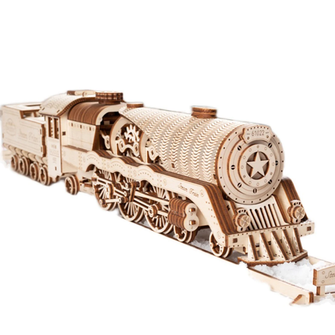 Деревянный паровой поезд сделай сам механическая Сборная модель 3D пазла