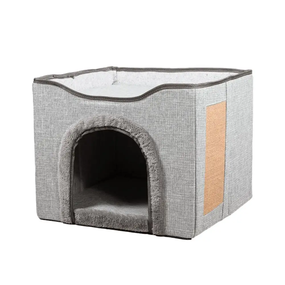 

Домик для кошек, складная моющаяся нескользящая Мягкая ткань, для сна, с ковриком для кошек, без запаха, для дома