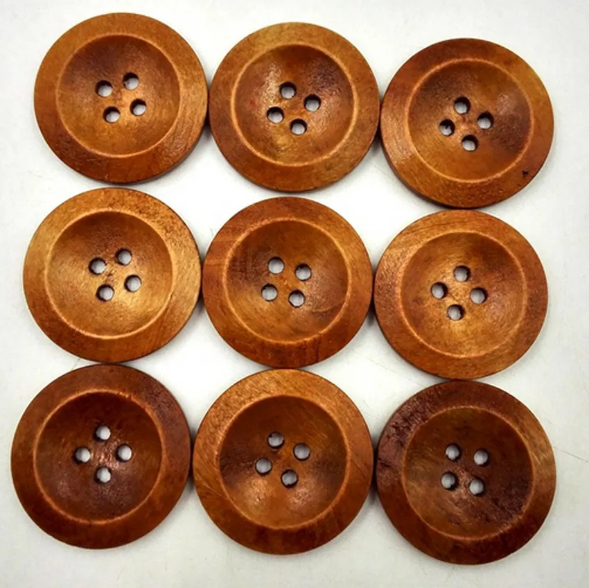 

50 Pcs Wooden 4 Holes Round Wood Sewing Buttons DIY Craft Scrapbooking 25mm Wooden Decorative Accessories Wholesale