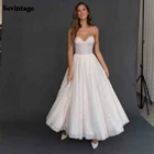 Свадебное платье Sevintage, из тюля с блестками в горошек, на тонких бретелях, без рукавов, 2021, на заказ