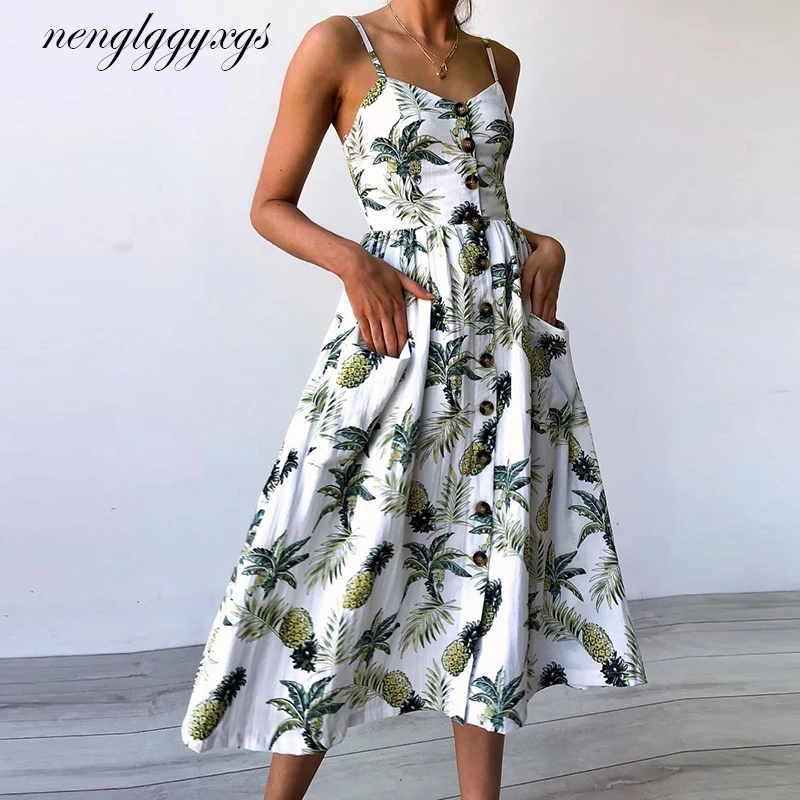 Летнее женское платье 2020 винтажное сексуальное богемное Цветочная Туника