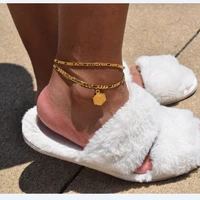 gold plated initial letter name anklet for women adjustable bracelet foot chain anklets gifts girlfriend alphabet jewelry new