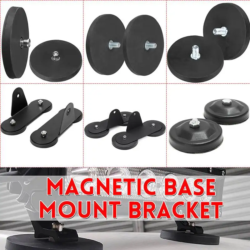 

Pair Magnetic Base Mounting Bracket LED Light Bar Work Light Holder Magnet Sucker For Offroad SUV ATV UTB Pickup