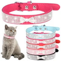 rhinestone dog collar diamante pet puppy necklace bling crystal adjustable buckle collar studded cat collar for dogs accessories