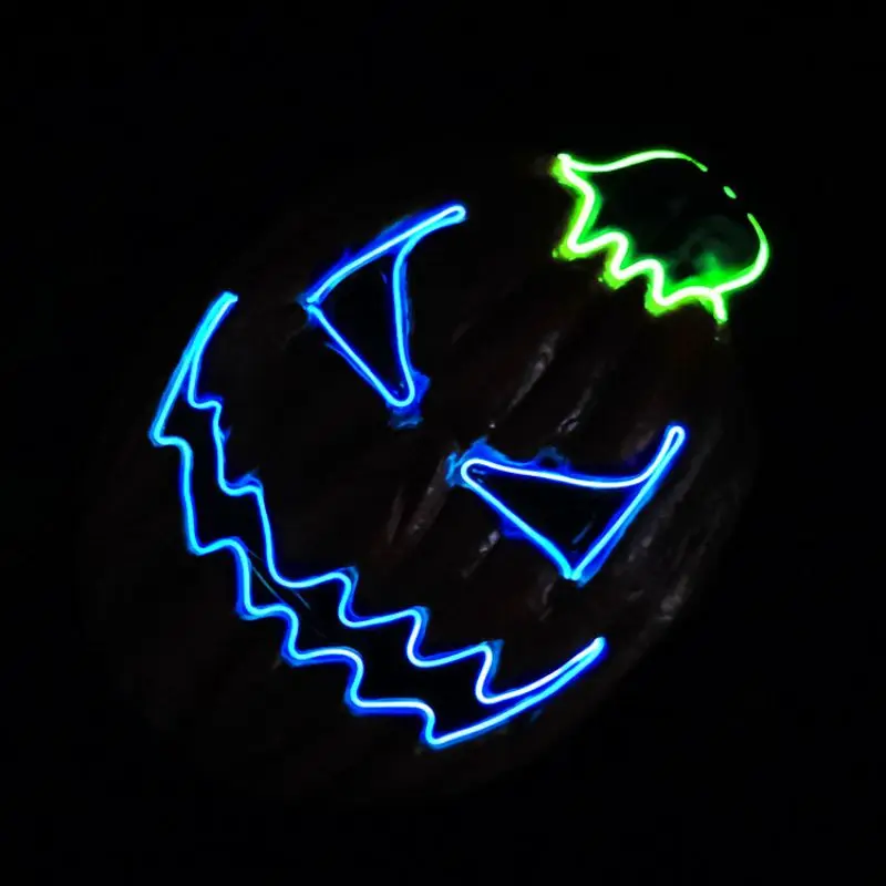 

Halloween Masquerade Night Light Mask Party Hand-painted Pumpkin Glowing Mask Performance Night Light Mask