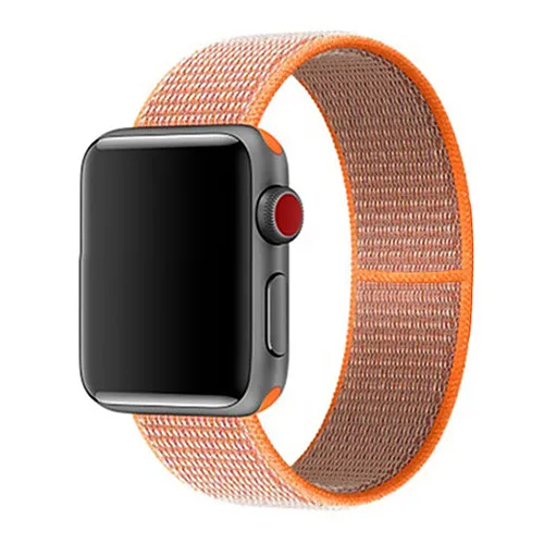 Спортивный нейлоновый ремешок для apple watch 4, apple watch 5, ремешок correa iwatch 44 мм, 40 мм, 38 мм, 42 мм, apple watch series 4, 3, 2, 1 - Цвет ремешка: orange red