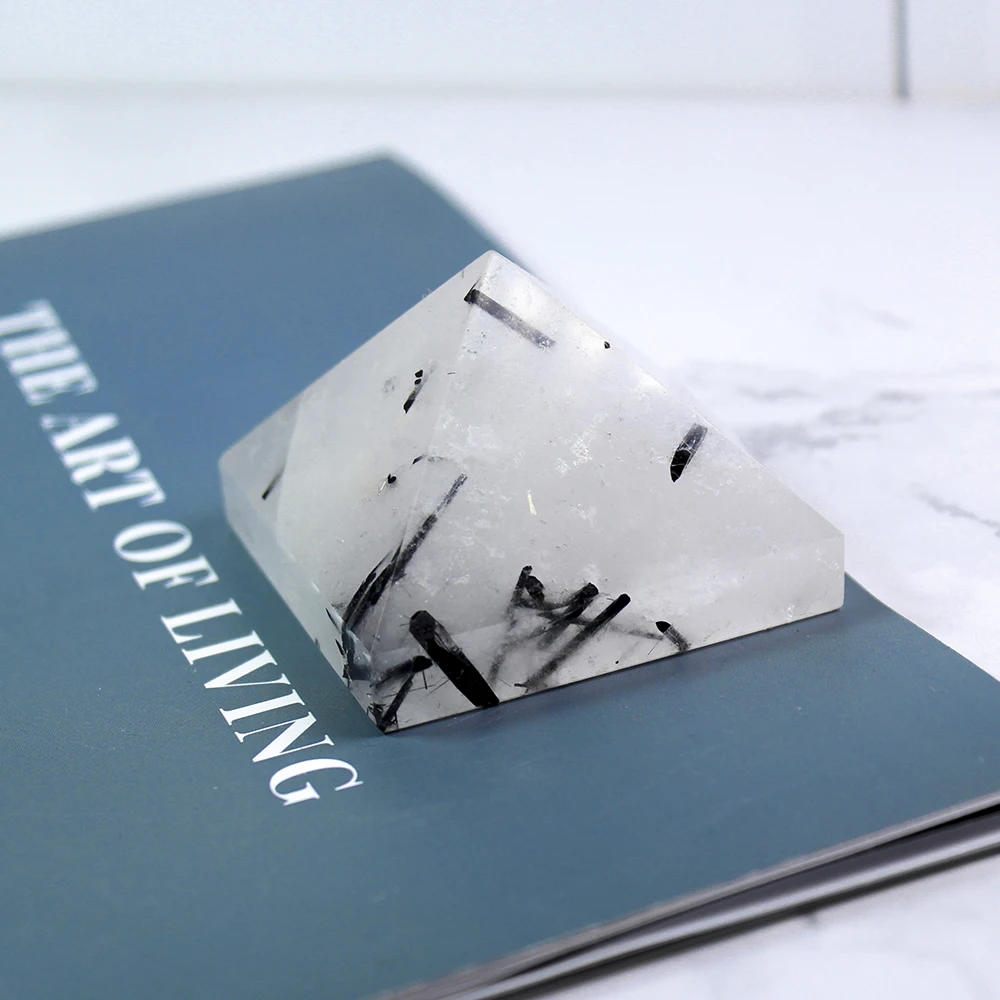 Runyangshi 3 5 см 1 шт. натуральные черные волосы искусственная пирамида черное