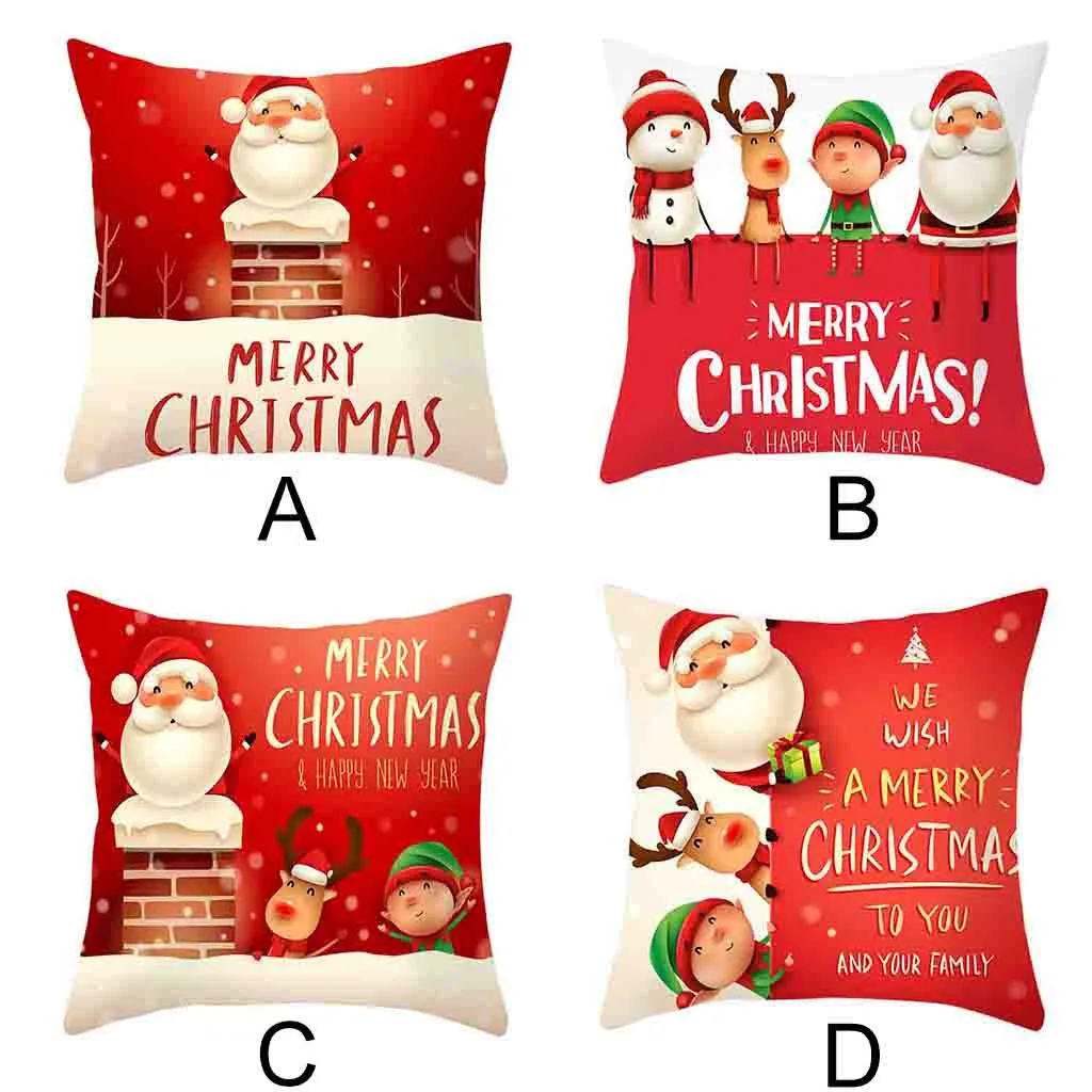 45*45 см веселый рождественский Чехол на подушку чехол с мультяшным Санта Клаусом