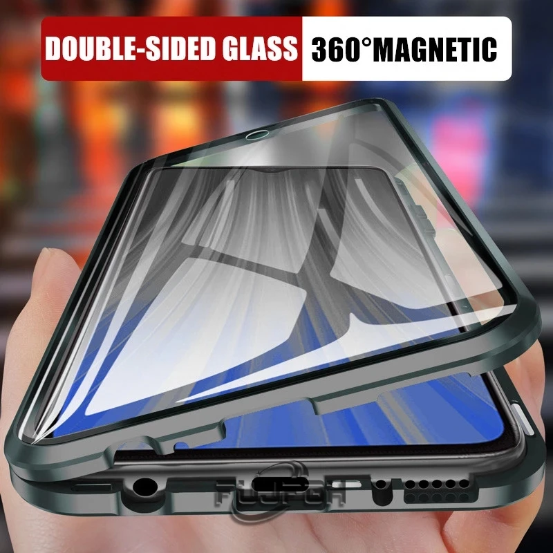 

Phone Case For Oppo A94 A95 A74 A93 A92S A93S A55 A15 A53S A15S A35 4G 5G Luxury 360 Magnetic Shockproof Double HD Glass Cover