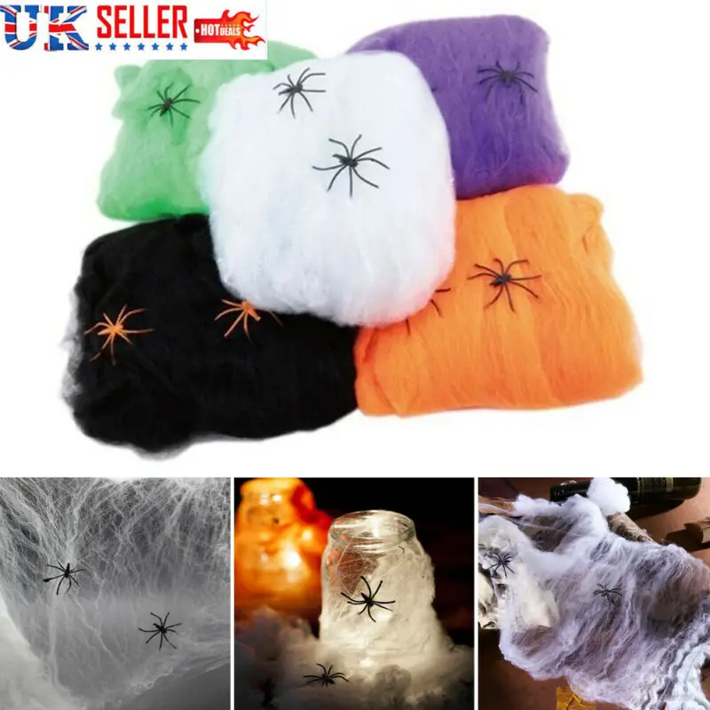 Хэллоуин паутины с 2 черный паук растягивается паутина вечерние украшения | Дом и