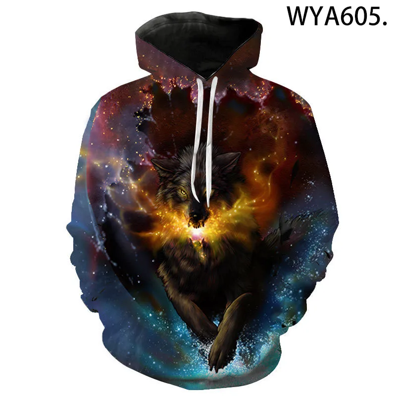 

Wolf Full Net New Boy Girl The Men Clothing Long Sleeve Tracksuit Street Coat Hoodie 3D Couple Clothes Fashionable Sweatshirt