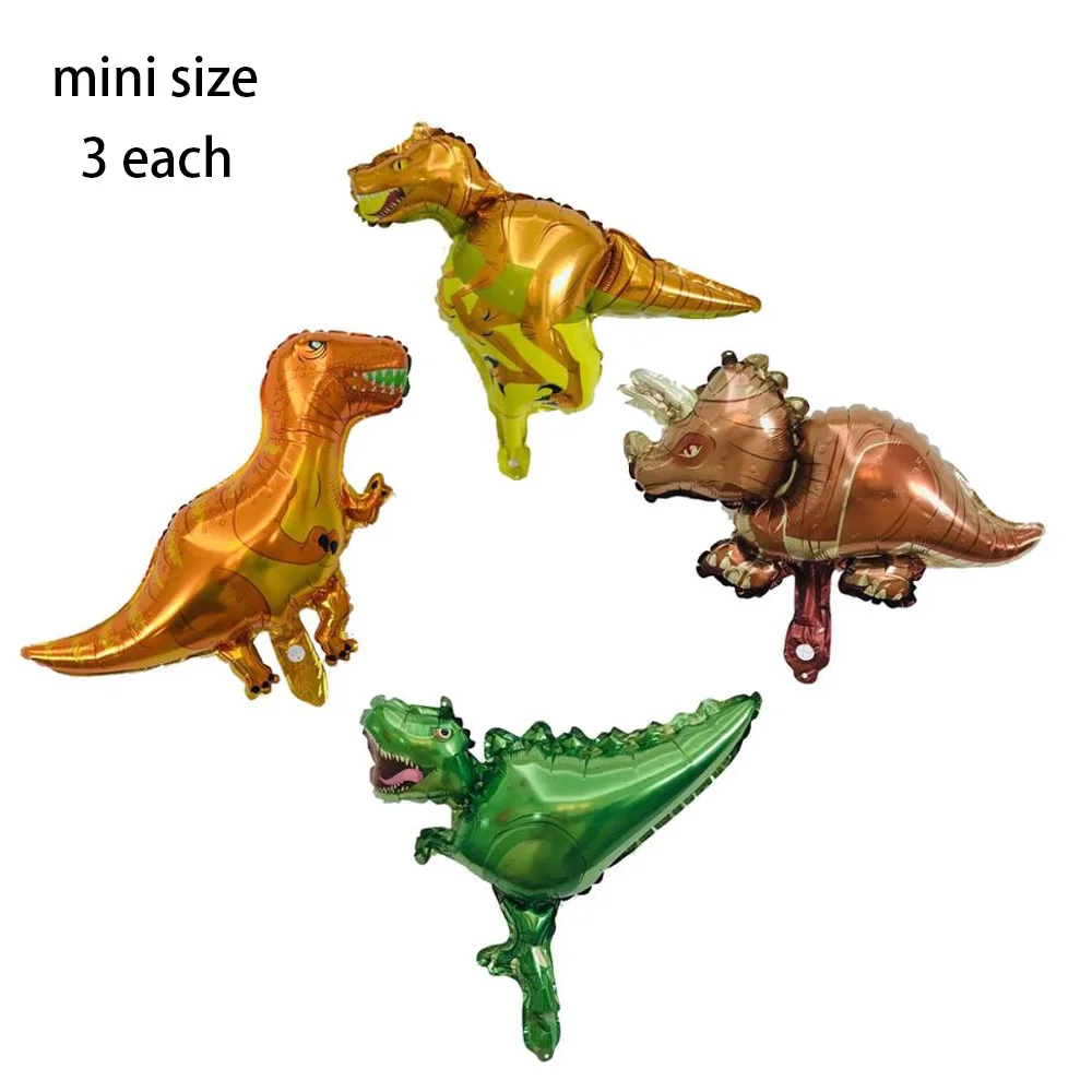 mini 12pcs Фольга динозавр шары динозавров вечерние Happy День рождения украшения для детей из фильма «Парк Юрского периода»; украшения в виде животных воздушные шарики, детские игрушки - Цвет: mini 12pcs