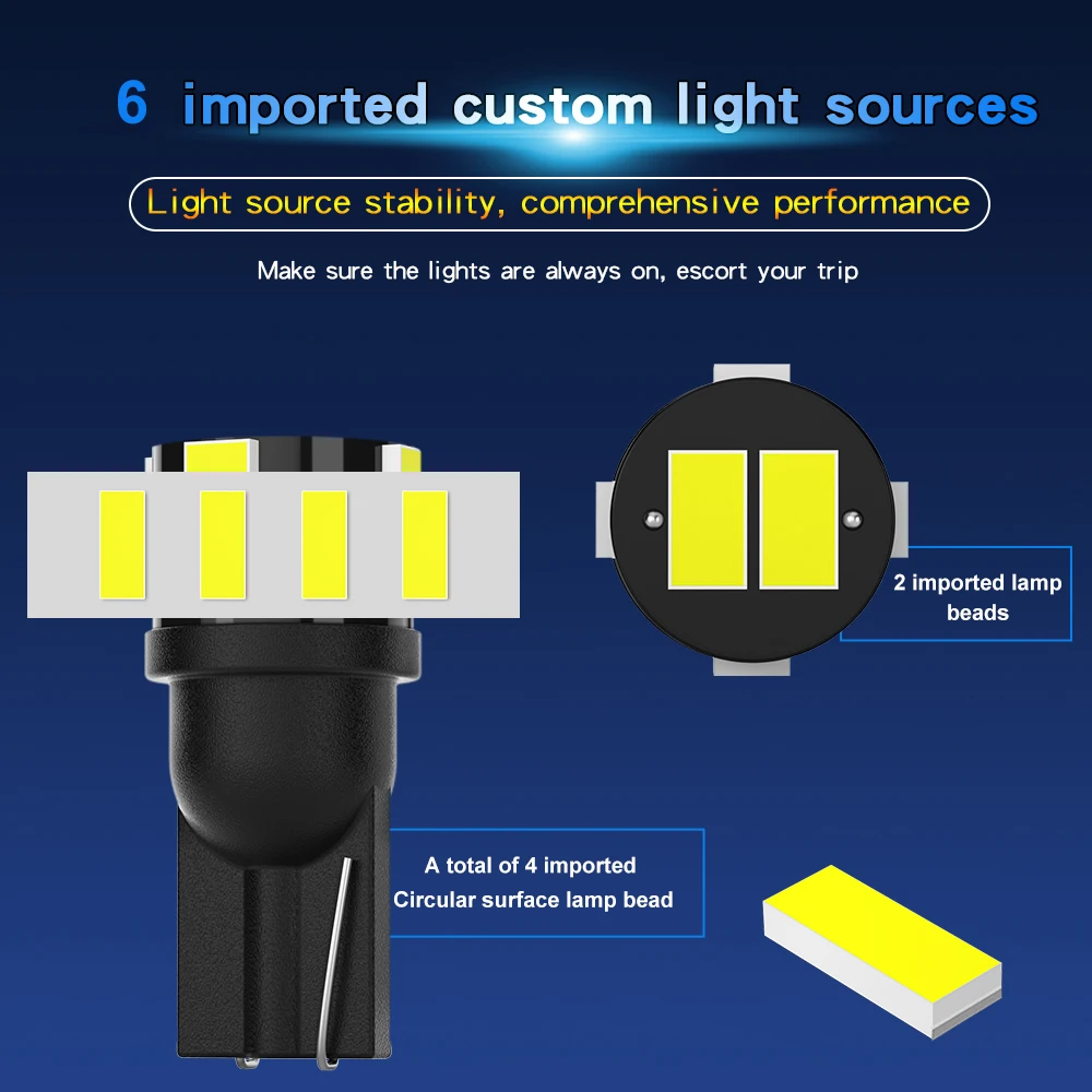 1 шт. 6 Вт T10 Светодиодная лампа Canbus W5W 194 5630 6SMD поворотный сигнал купольная для