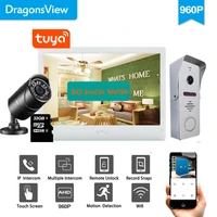 dragonsview 10 inch ip video door phone smart wireles wifi video intercom system touch screen monitor wide angle tuya app record