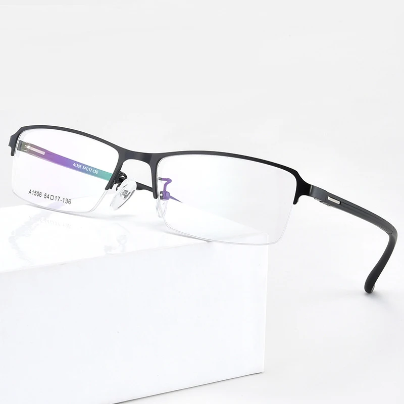 Мужские металлические очки с полуободковой оправой джентльменская модель могут