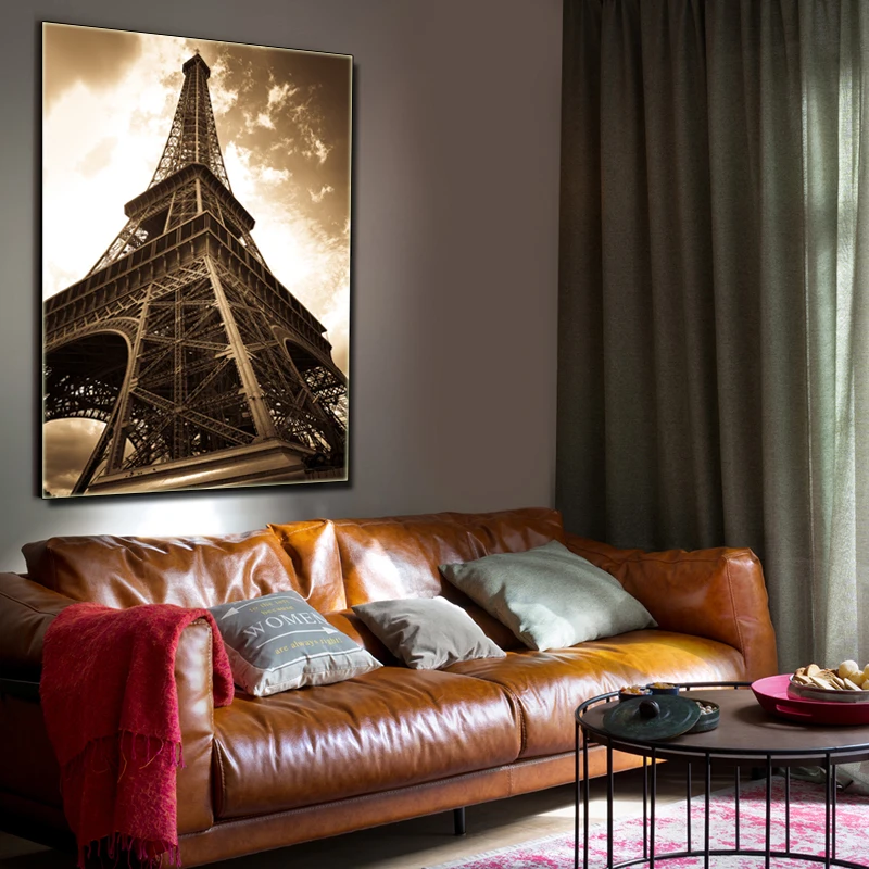 Холст настенные картины Париж башня Ретро Настенные постеры для дома