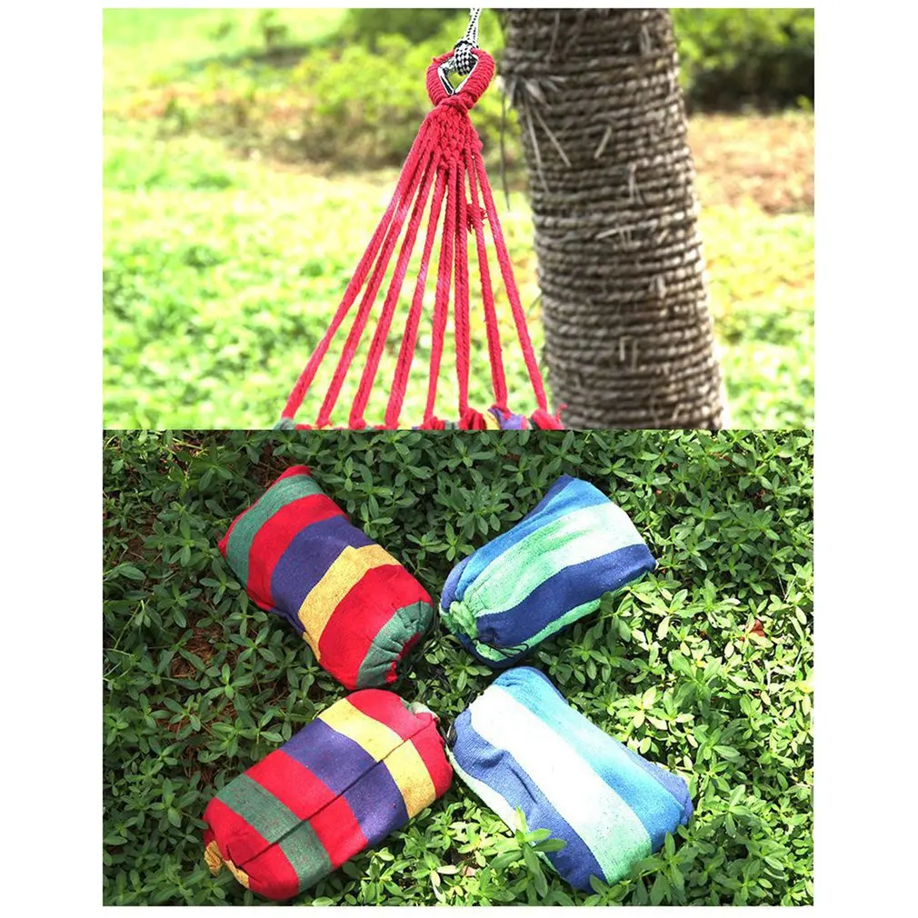 

Outdoor hammock for one person colored canvas hammock leisure camping strong hammock anti-rollover hammock