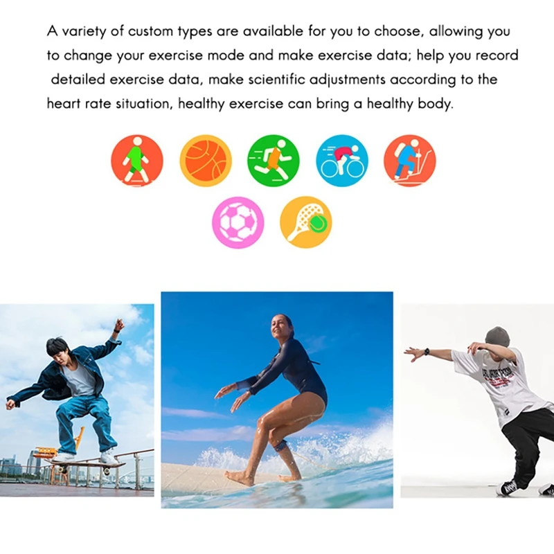 

SK1 Smart Watch Heart Rate Monitor Waterproof for Android IOS Xiaomi