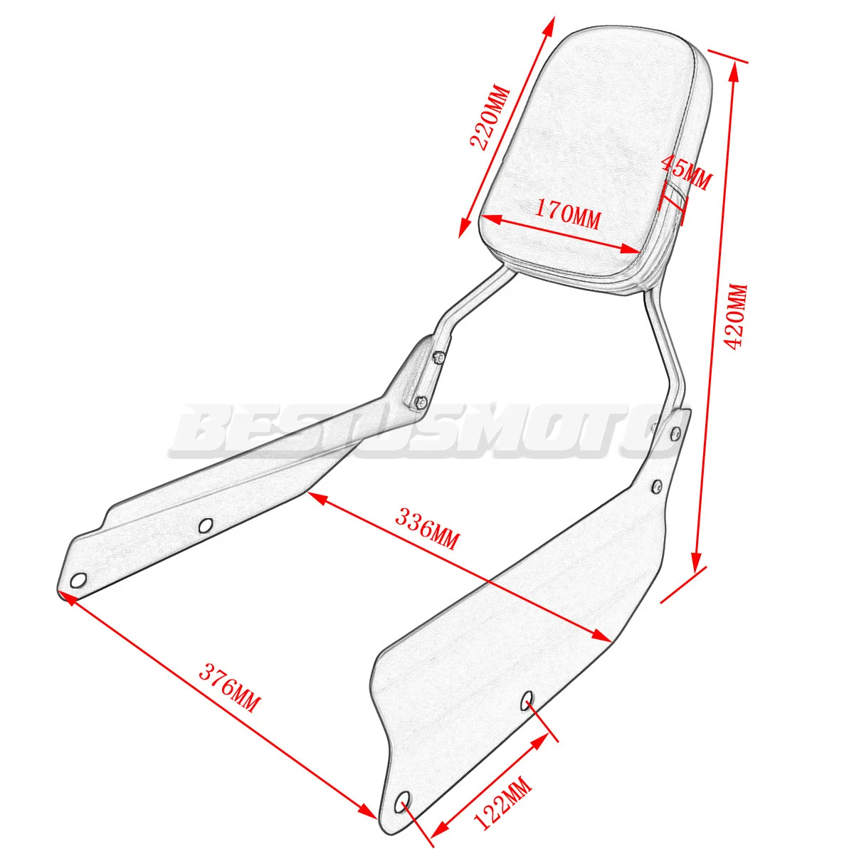 Спинка пассажира мотоцикла для Honda VTX 1300 1800 VTX1300 VTX1800 VTX1300C VTX1800C круглый год VTX1800F
