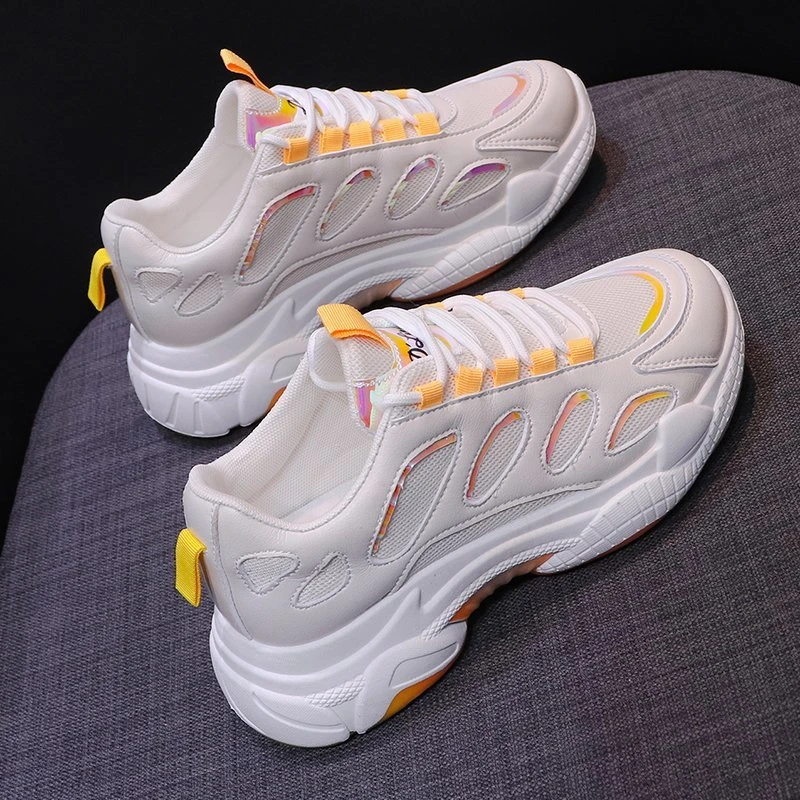 

Fashion Women's Sneakers 2021 Color Matching Sequins Women's Sports Shoes Women Chunky Sneakers Comfortable Woman Shoes Lace-up