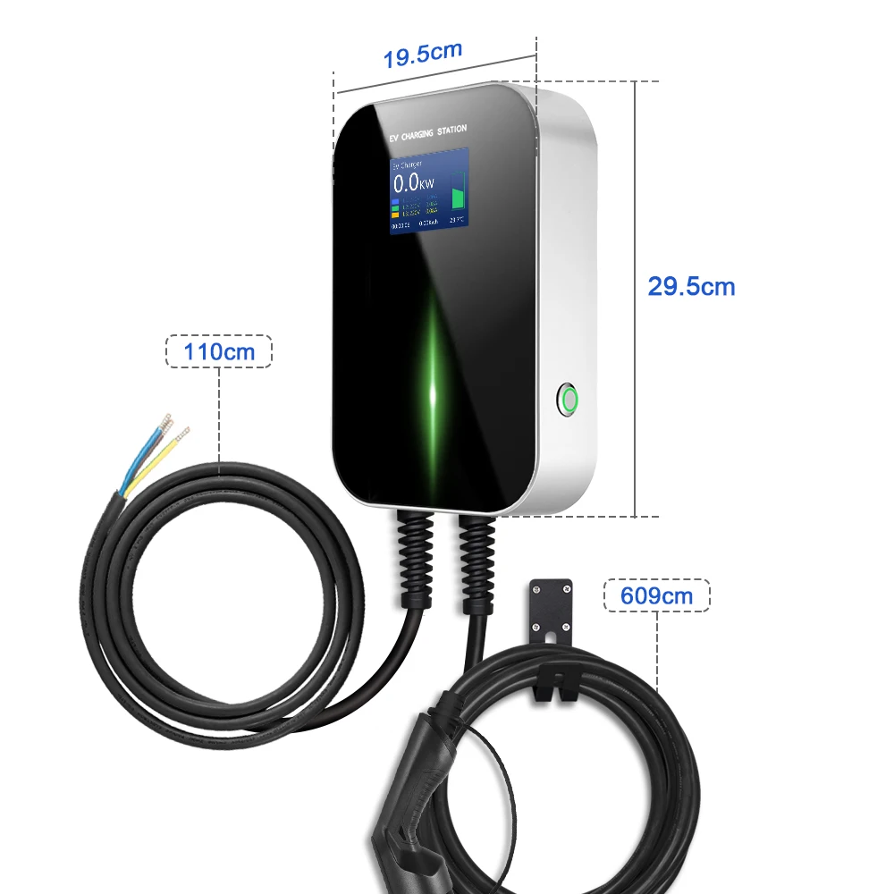 besenergy 16a 3phase 11kw evse wallbox ev charger 380v electric vehicle charging station with type 2 plug 6 1m cable iec 62196 2 free global shipping