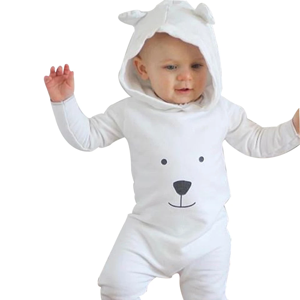 Одежда для малышей с капюшоном и длинным рукавом детские комбинезоны мальчиков