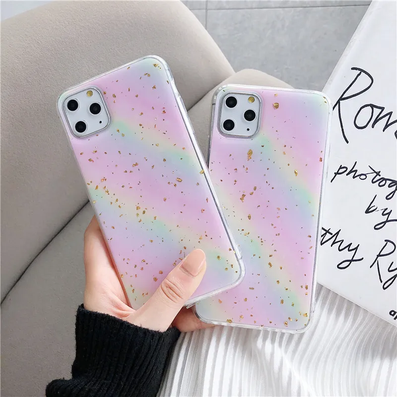 Lovebay Marble Case For iPhone 11 Pro X XS Max Soft TPU Back Cover iphone XR 8 7 6 6S Plus Epoxy Gold Foil Starry Sky |