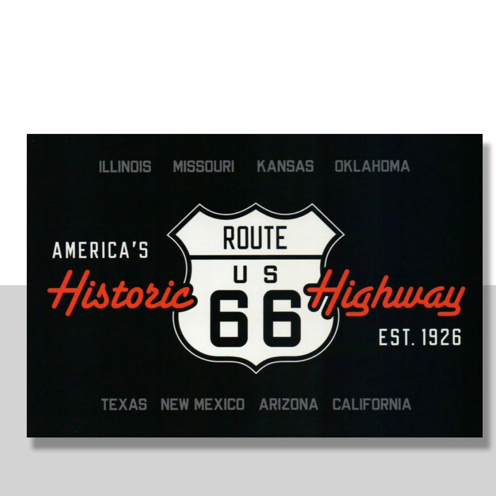 Route 66 America's Historic Highway Road Sign IL MO KS OK TX NM AZ CA - Postcard | Plaques &amp Signs